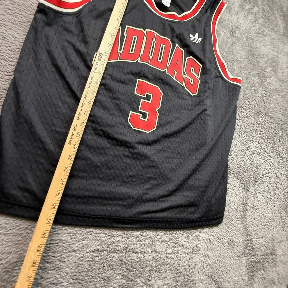 Adidas Basketball Jersey Mens L Black Red Excellent Mesh Trefoil Number 3